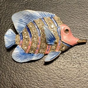 SWAROVSKI CRUSTAL FISH BROOCHE